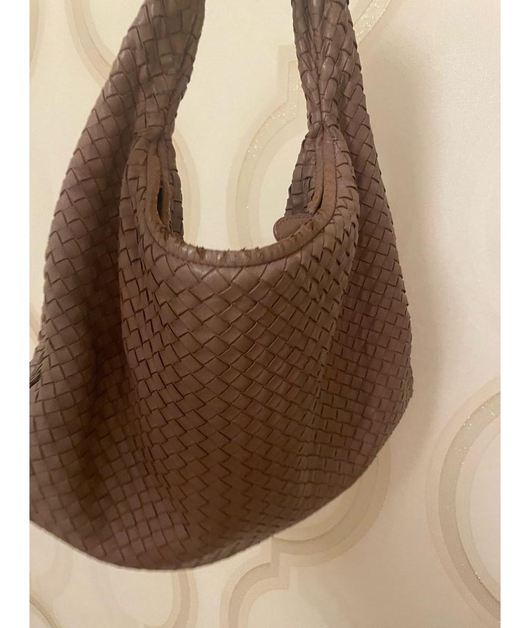 BOTTEGA VENETA Бежевая кожаная сумка тоут, фото 4