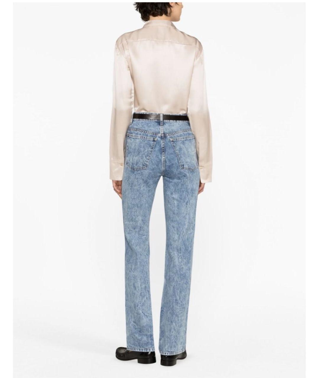 KHAITE Голубые хлопковые прямые джинсы, фото 3