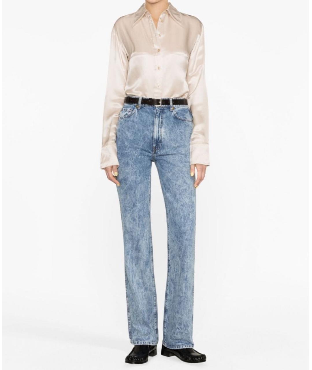 KHAITE Голубые хлопковые прямые джинсы, фото 2