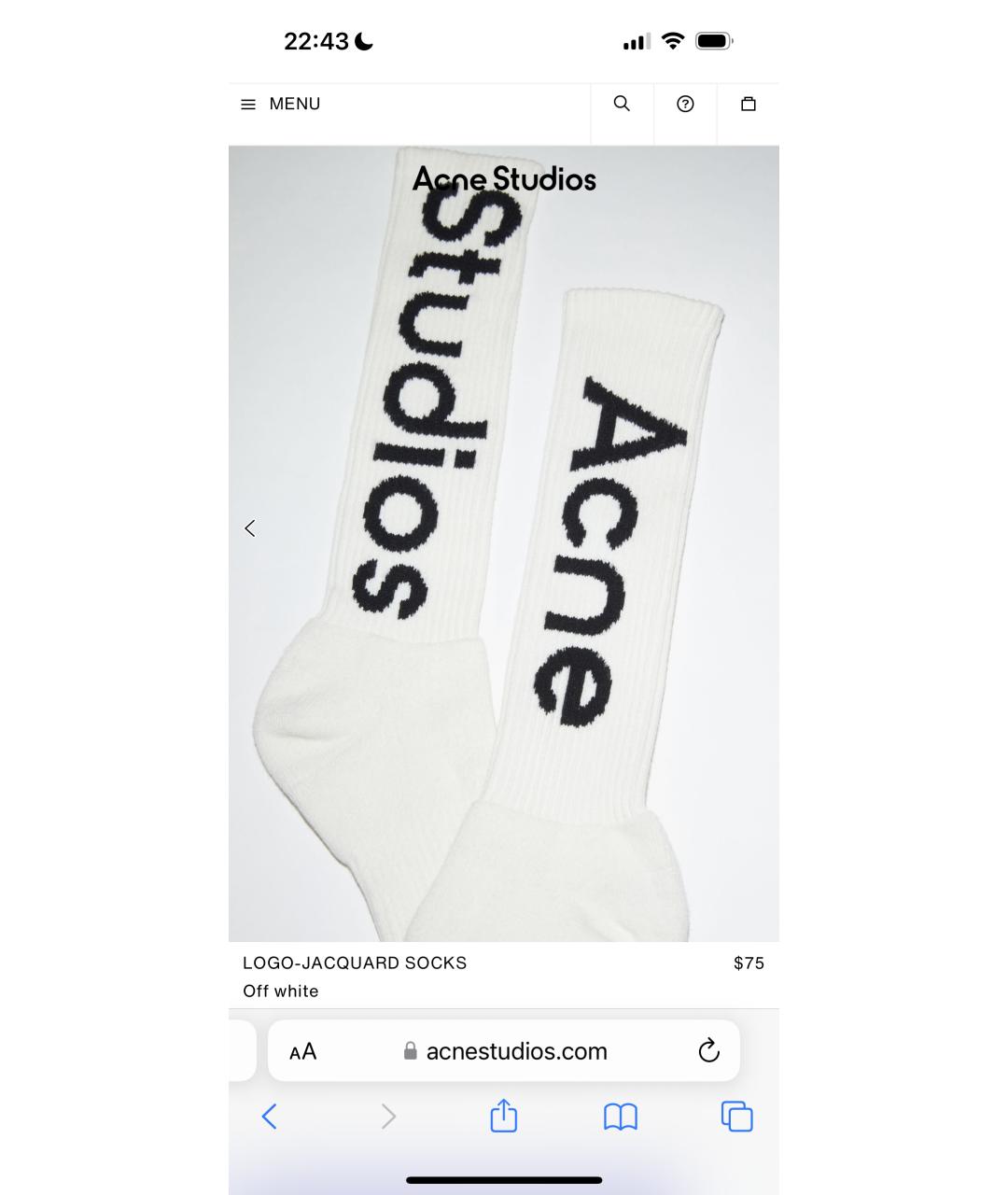 ACNE STUDIOS Белые носки, чулки и колготы, фото 5