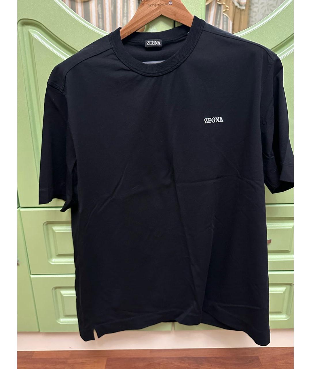 Zegna Черная хлопковая футболка, фото 3