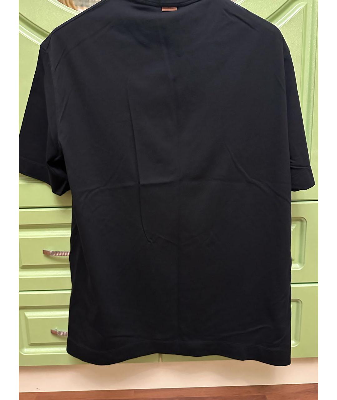 Zegna Черная хлопковая футболка, фото 2