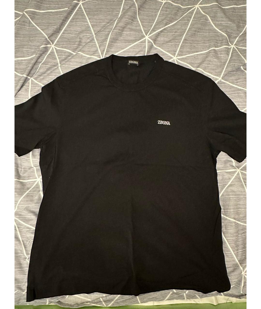 Zegna Черная хлопковая футболка, фото 5