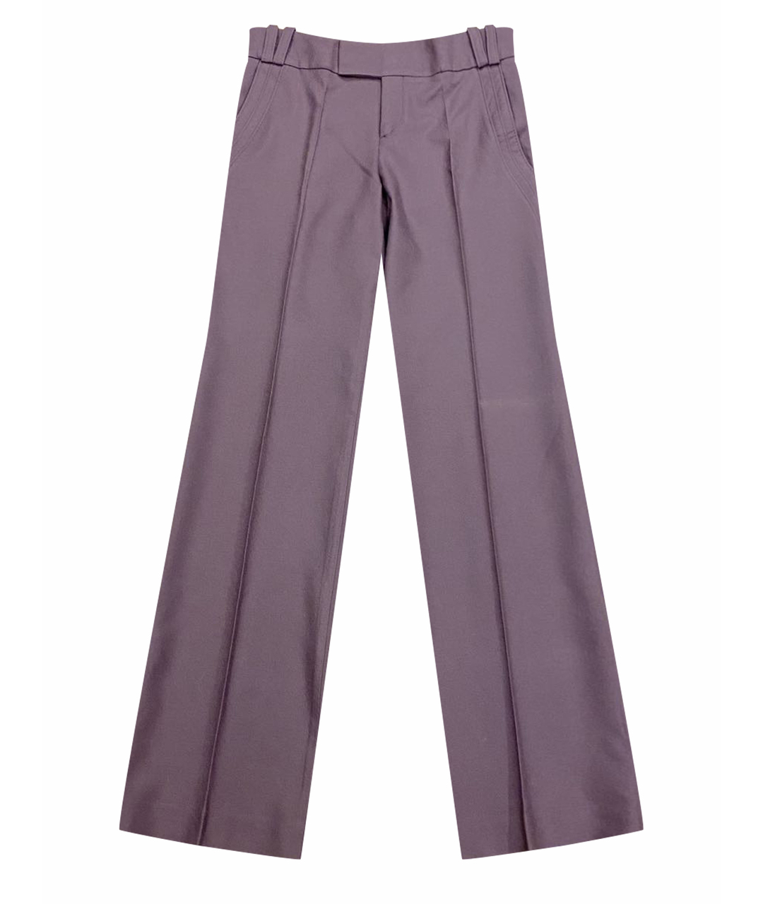 GUCCI Фиолетовые шерстяные прямые брюки, фото 1