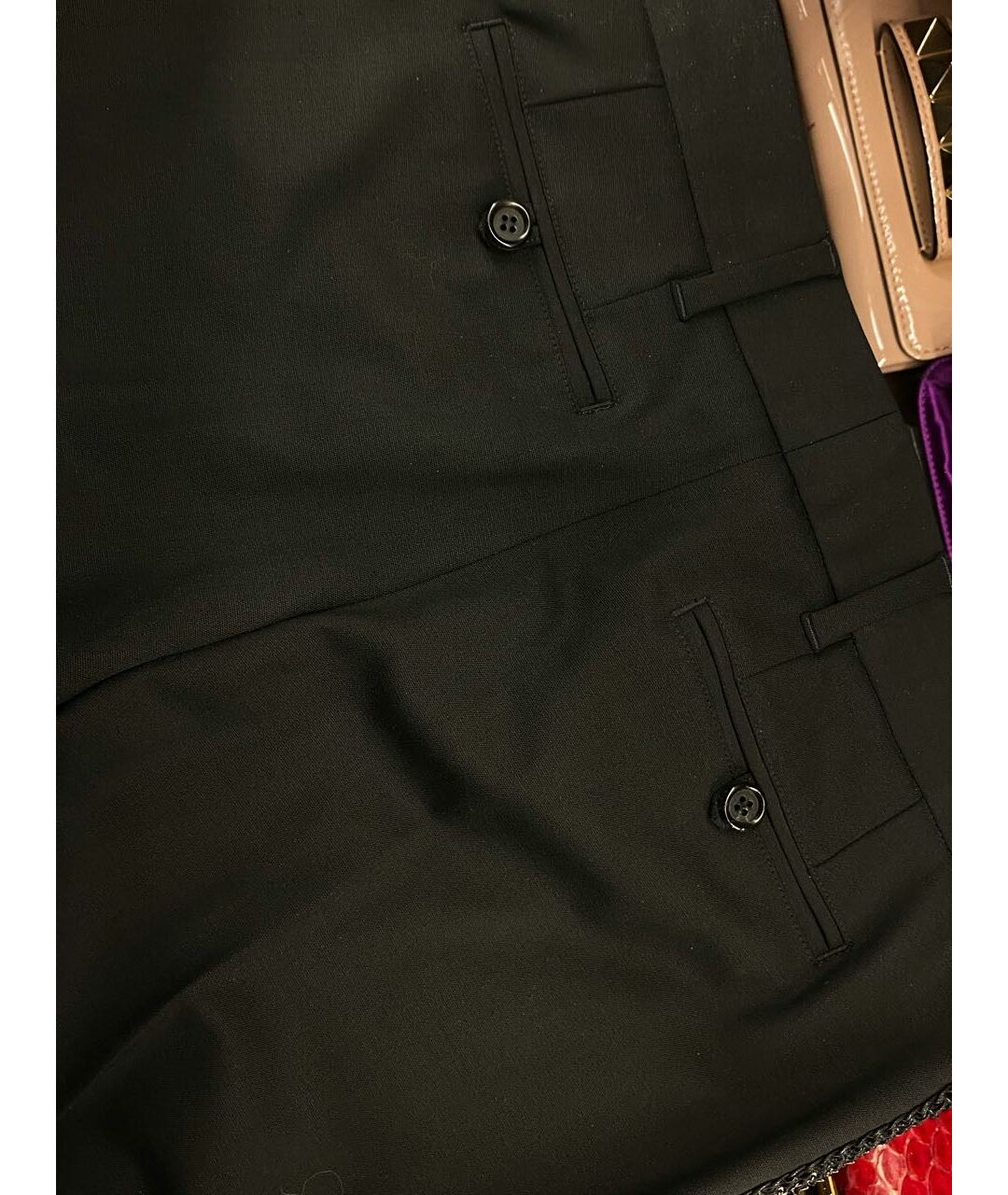 ROBERTO CAVALLI Черные шерстяные брюки широкие, фото 5