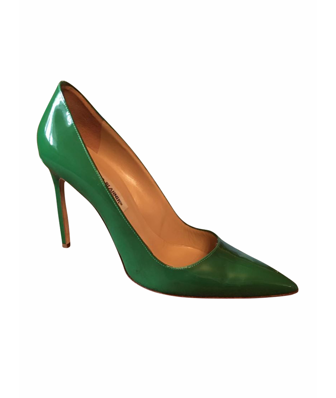 MANOLO BLAHNIK Зеленые туфли из лакированной кожи, фото 1