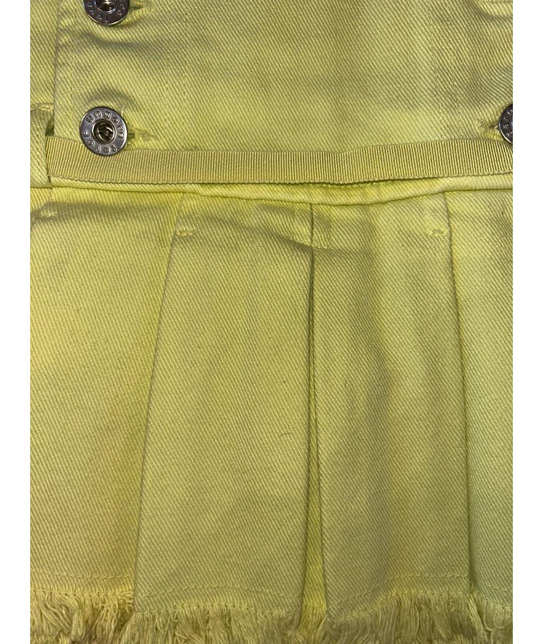EMANUEL UNGARO Салатовая хлопковая юбка мини, фото 3