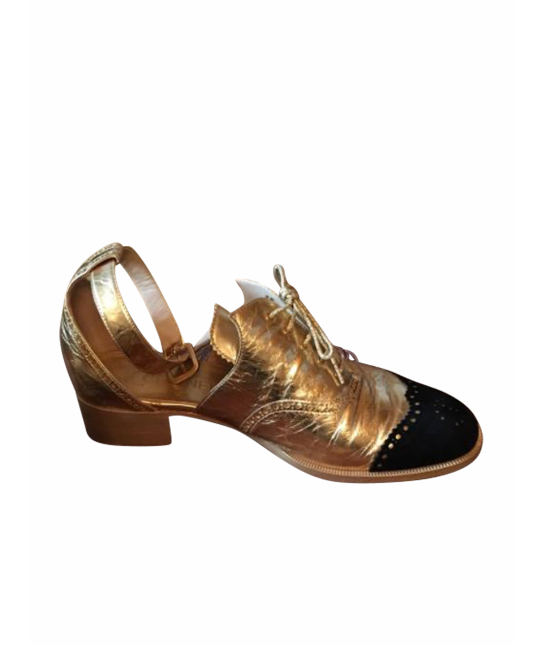 CHANEL PRE-OWNED Золотые кожаные сандалии, фото 1