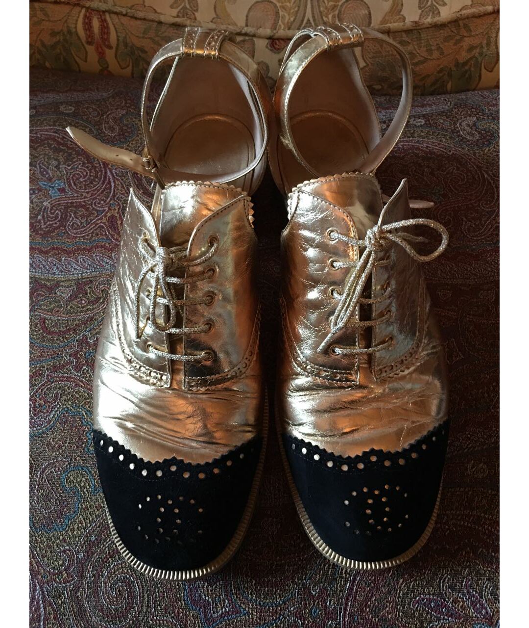 CHANEL PRE-OWNED Золотые кожаные сандалии, фото 2
