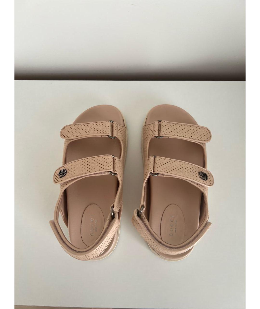 GUCCI Розовые кожаные сандалии, фото 3