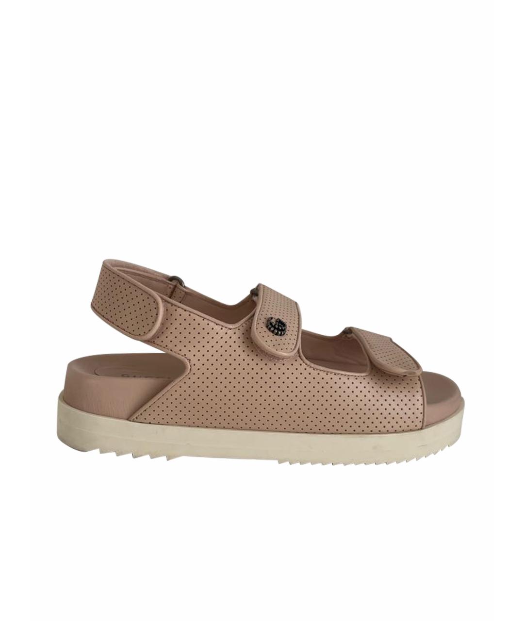 GUCCI Розовые кожаные сандалии, фото 1