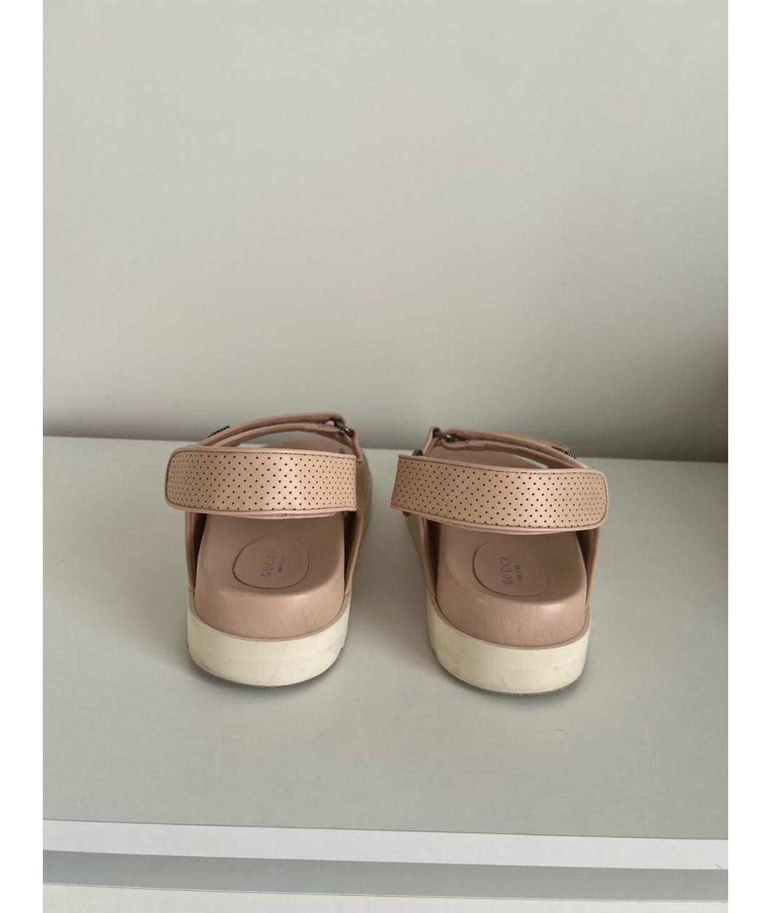 GUCCI Розовые кожаные сандалии, фото 4