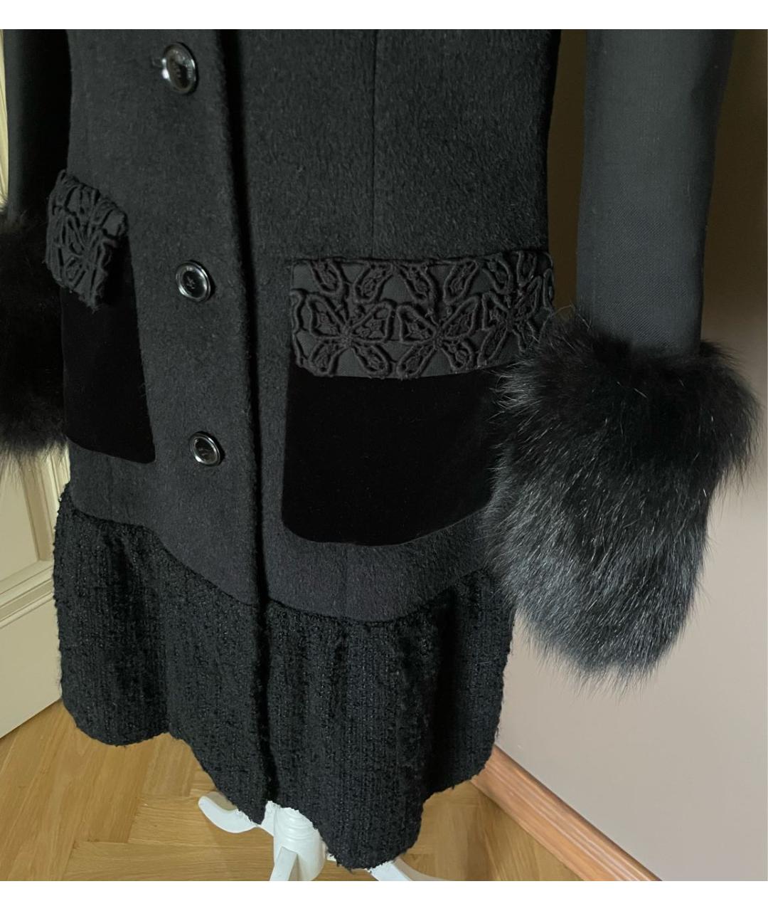MOSCHINO Черное шерстяное пальто, фото 5