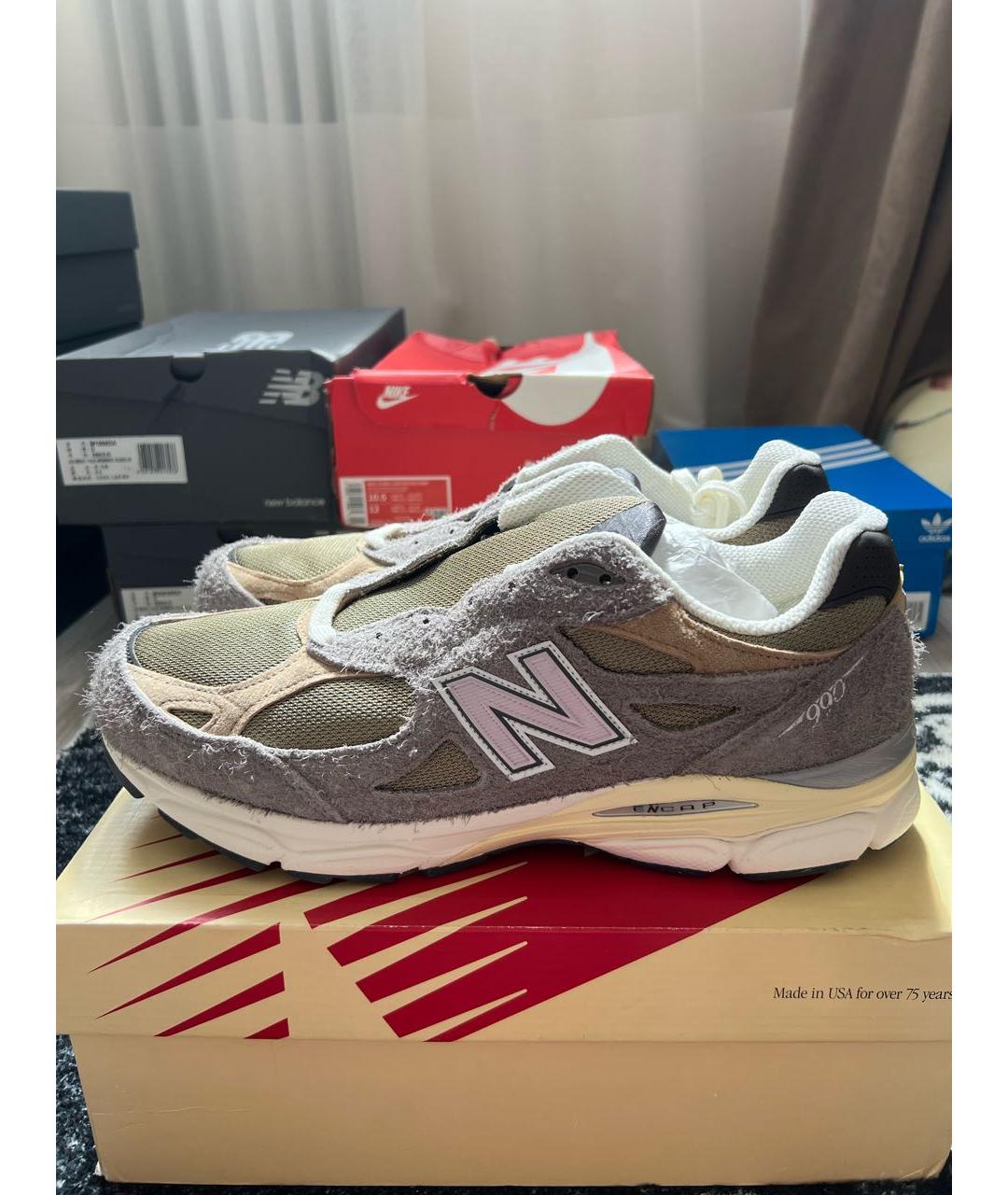 NEW BALANCE Бежевые замшевые низкие кроссовки / кеды, фото 5