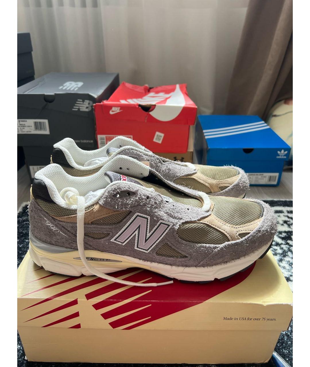 NEW BALANCE Бежевые замшевые низкие кроссовки / кеды, фото 6