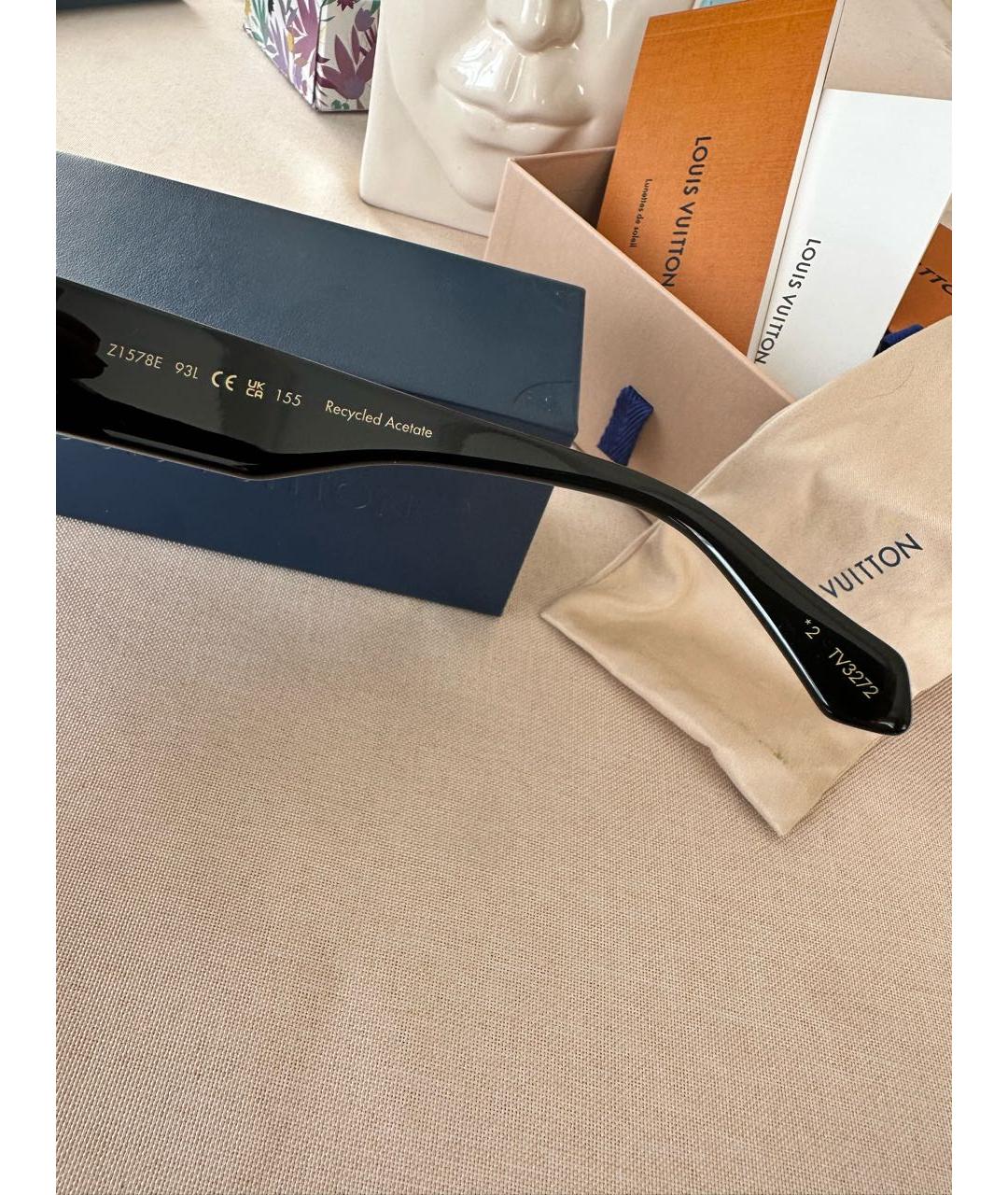LOUIS VUITTON Черные пластиковые солнцезащитные очки, фото 4