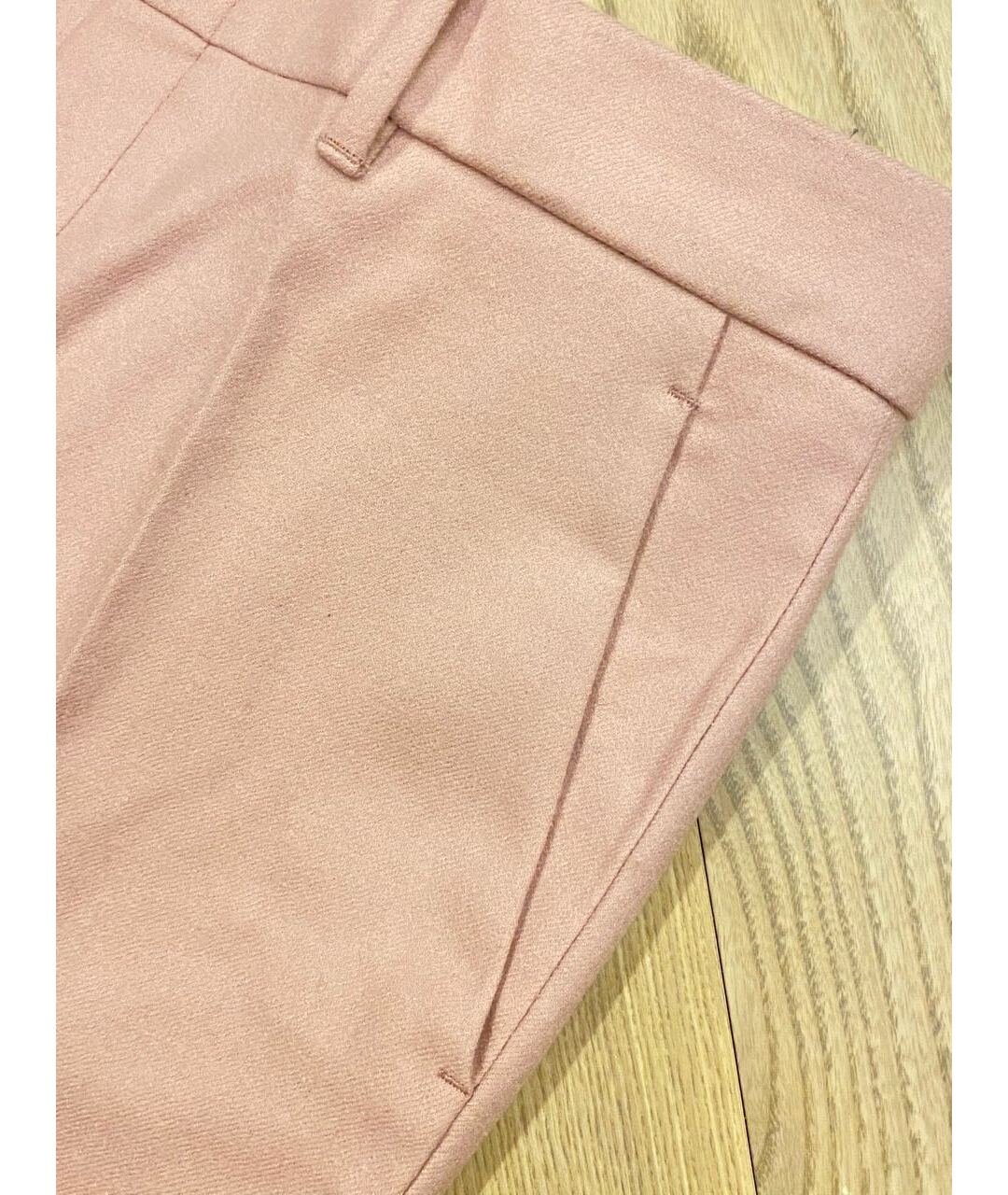 GUCCI Розовые шерстяные прямые брюки, фото 2