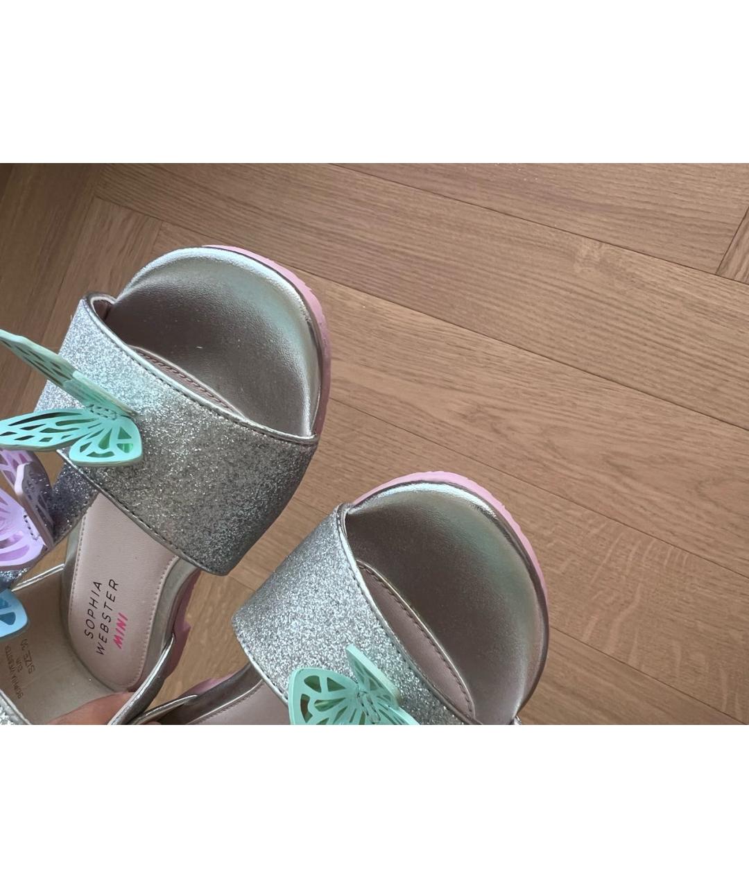 SOPHIA WEBSTER MINI Серебряные сандалии и шлепанцы, фото 8
