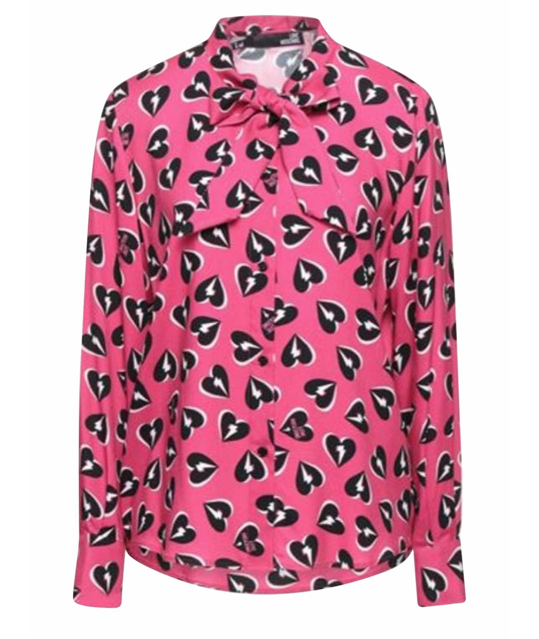 LOVE MOSCHINO Розовая вискозная рубашка, фото 1