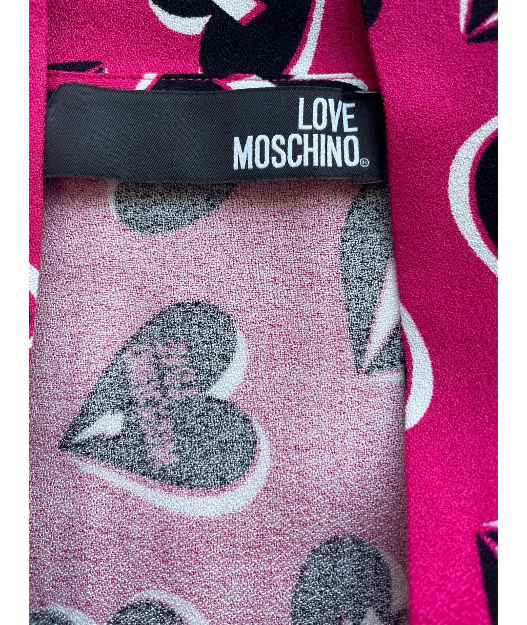 LOVE MOSCHINO Розовая вискозная рубашка, фото 5