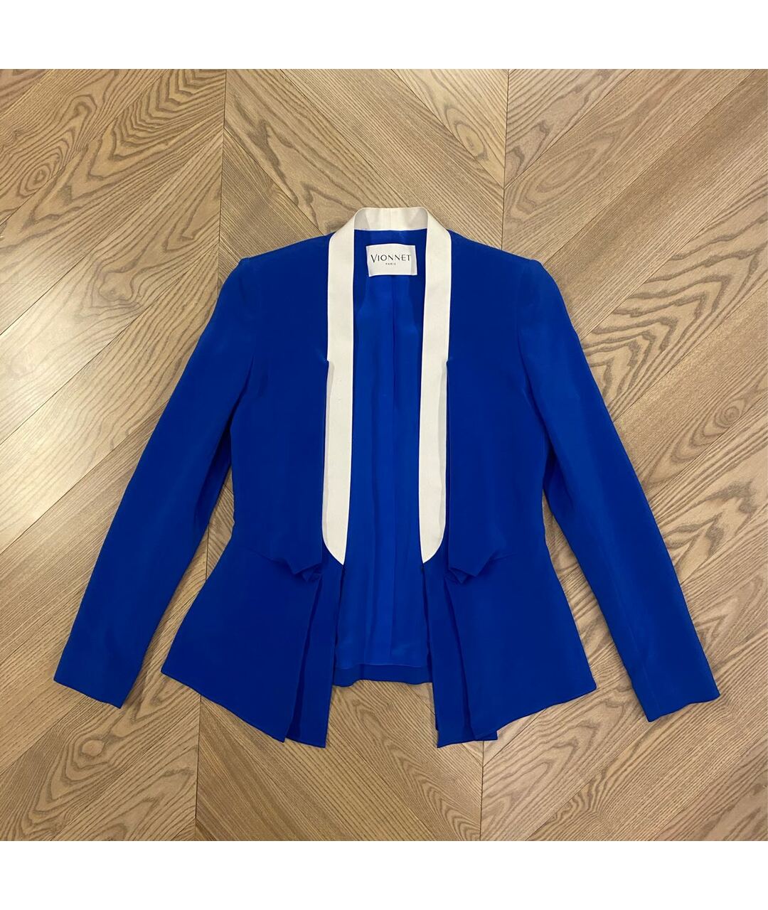 VIONNET Синий шелковый жакет/пиджак, фото 5