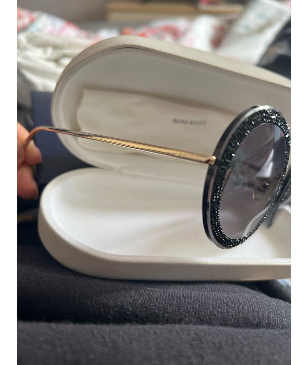 NINA RICCI PRE-OWNED Черные металлические солнцезащитные очки, фото 2