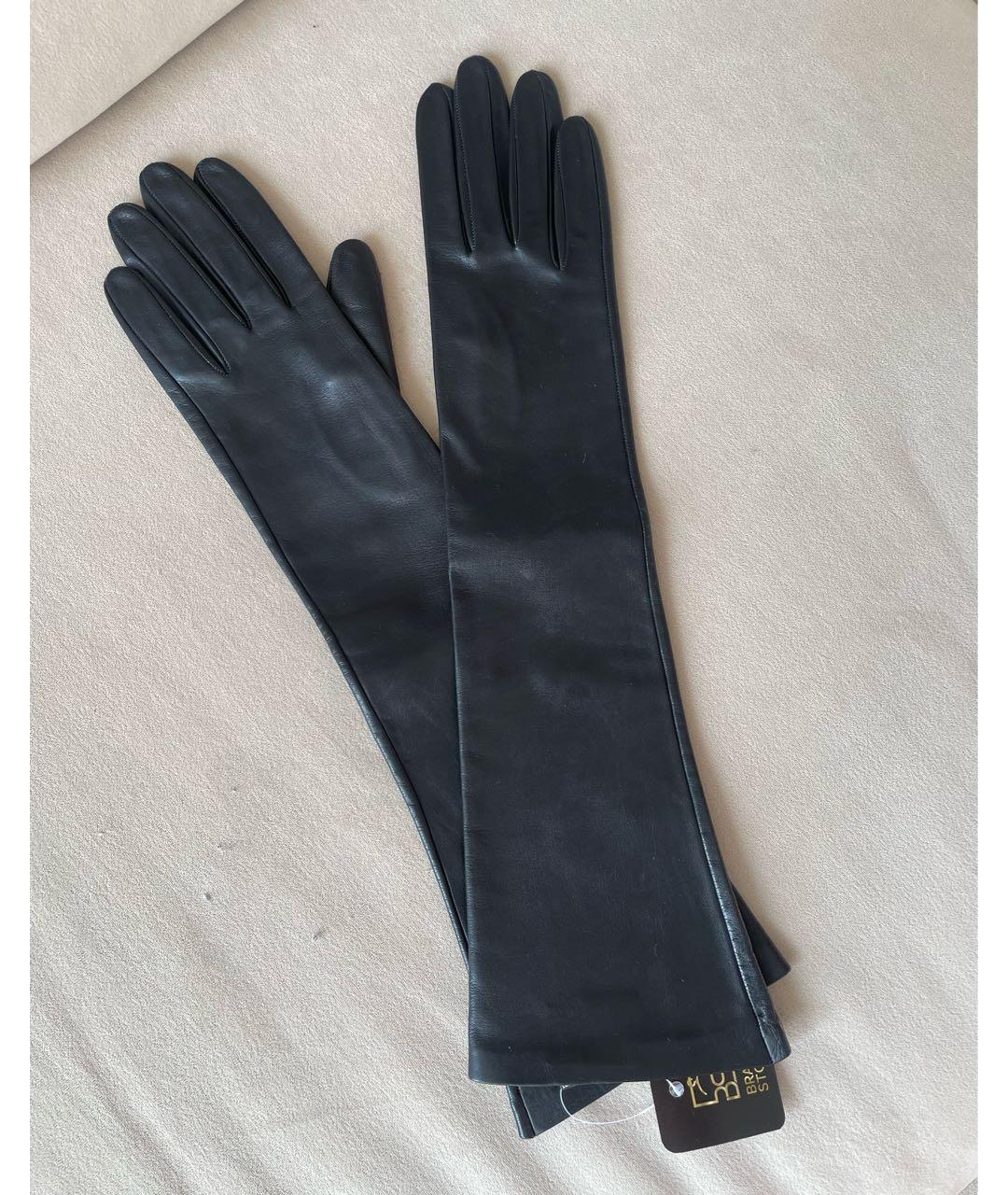 SERMONETA Черные кожаные перчатки, фото 4
