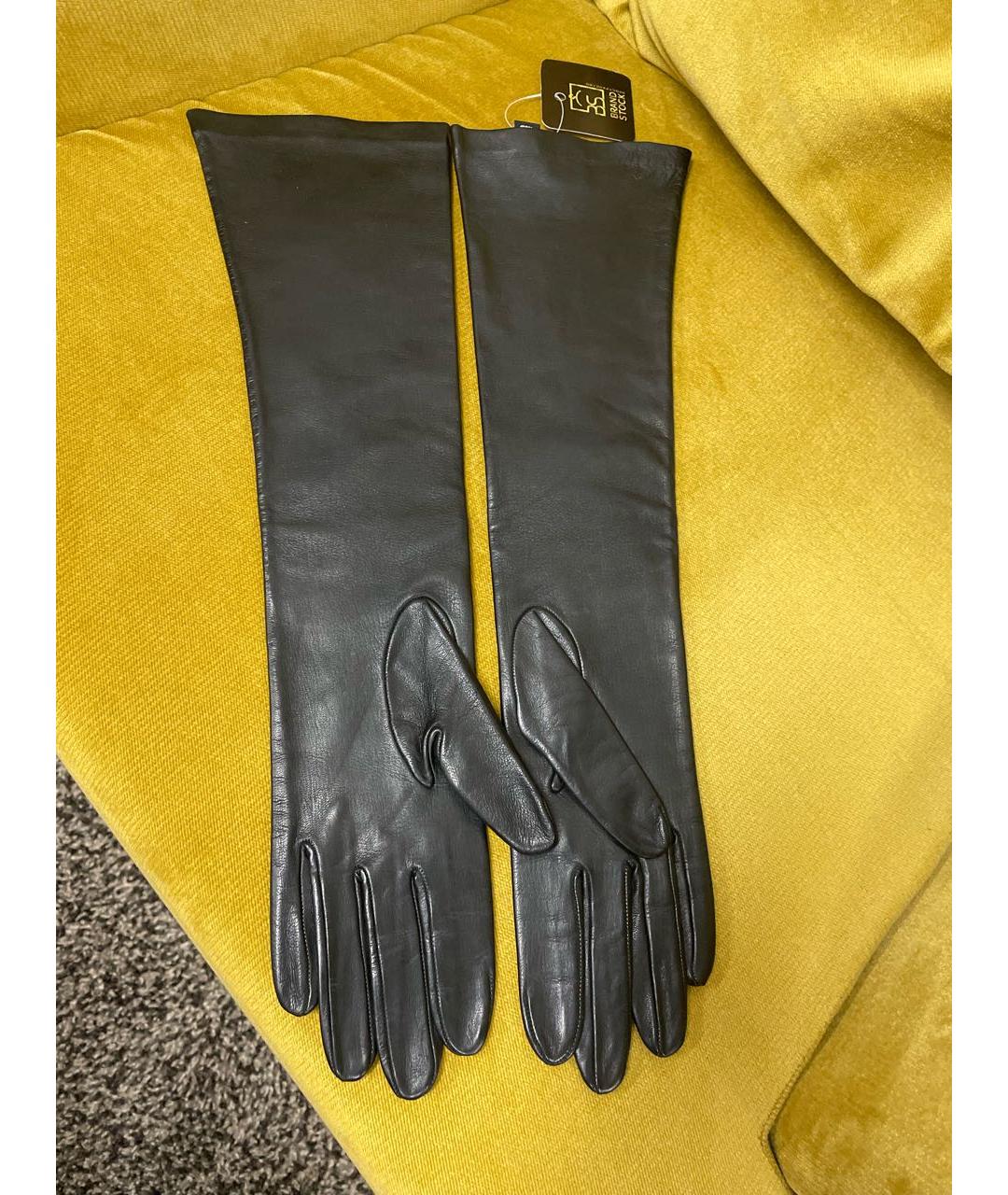 SERMONETA Черные кожаные перчатки, фото 7