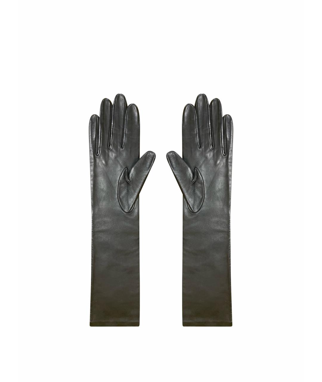 SERMONETA Черные кожаные перчатки, фото 1
