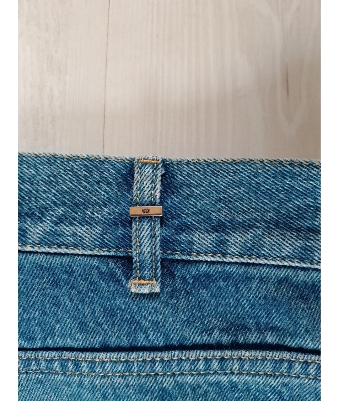CHRISTIAN DIOR Голубые хлопковые джинсы клеш, фото 6
