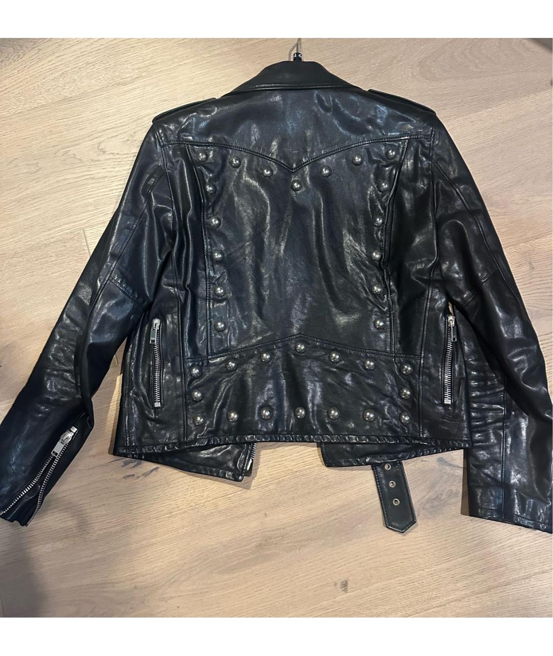 SAINT LAURENT Черная кожаная куртка, фото 2