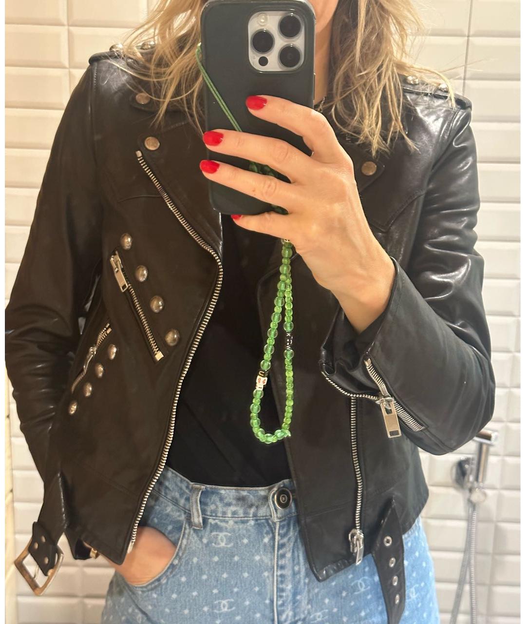SAINT LAURENT Черная кожаная куртка, фото 6