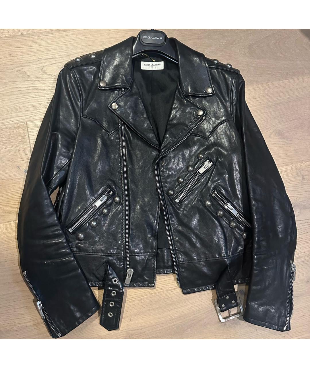 SAINT LAURENT Черная кожаная куртка, фото 7