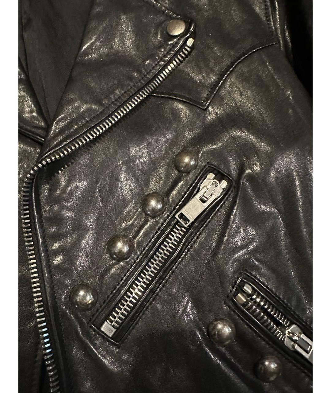 SAINT LAURENT Черная кожаная куртка, фото 4