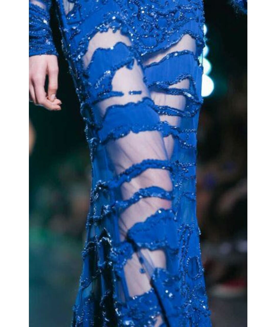 ELIE SAAB Синее кружевное вечернее платье, фото 5