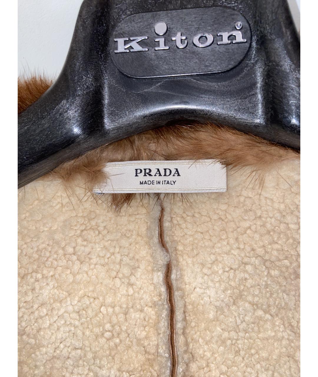 PRADA Золотая кожаная дубленка, фото 3