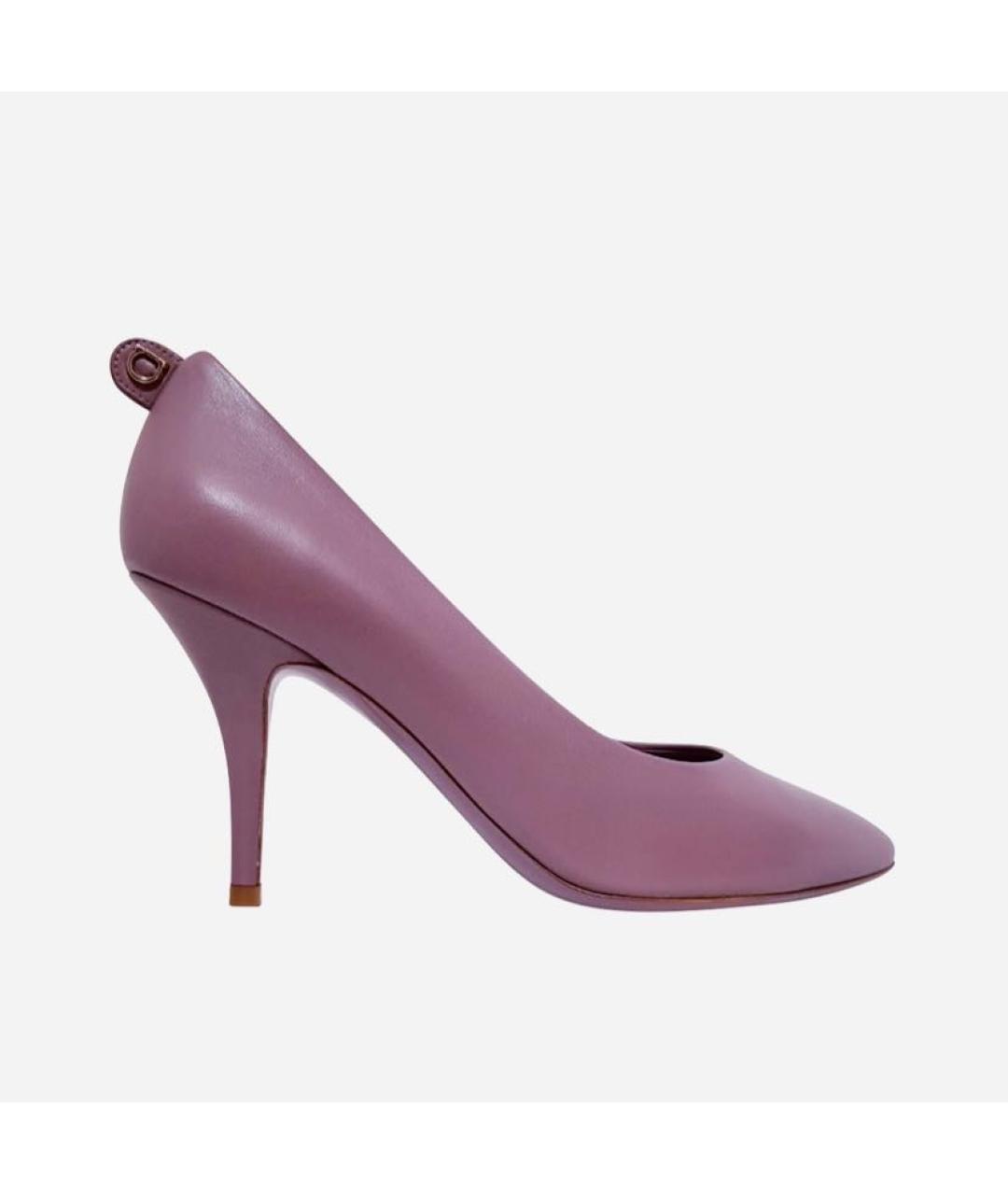 SALVATORE FERRAGAMO Фиолетовые кожаные туфли, фото 9