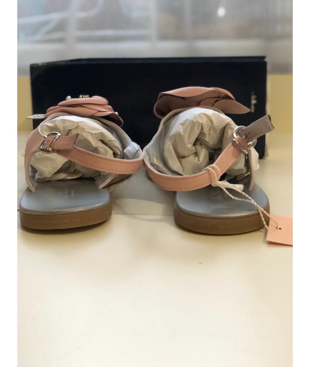 MISS BLUMARINE Розовые кожаные сандалии, фото 4