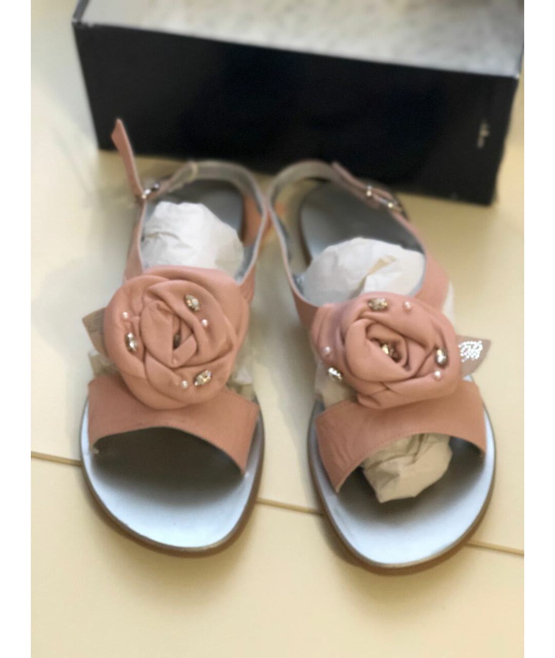 MISS BLUMARINE Розовые кожаные сандалии, фото 2