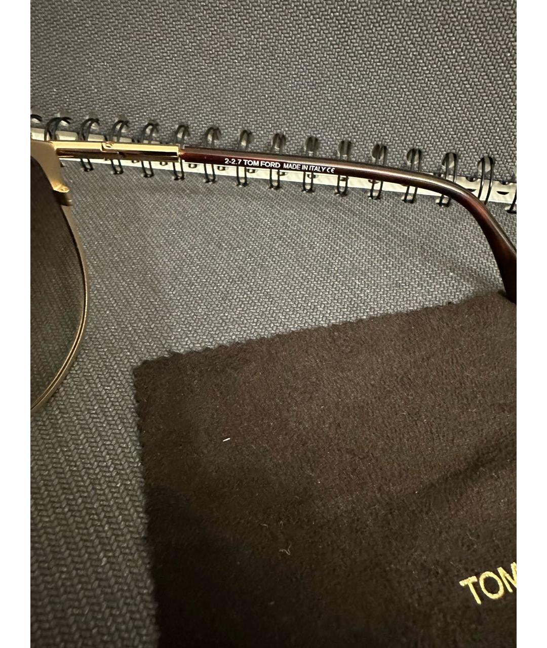 TOM FORD Коричневые металлические солнцезащитные очки, фото 2