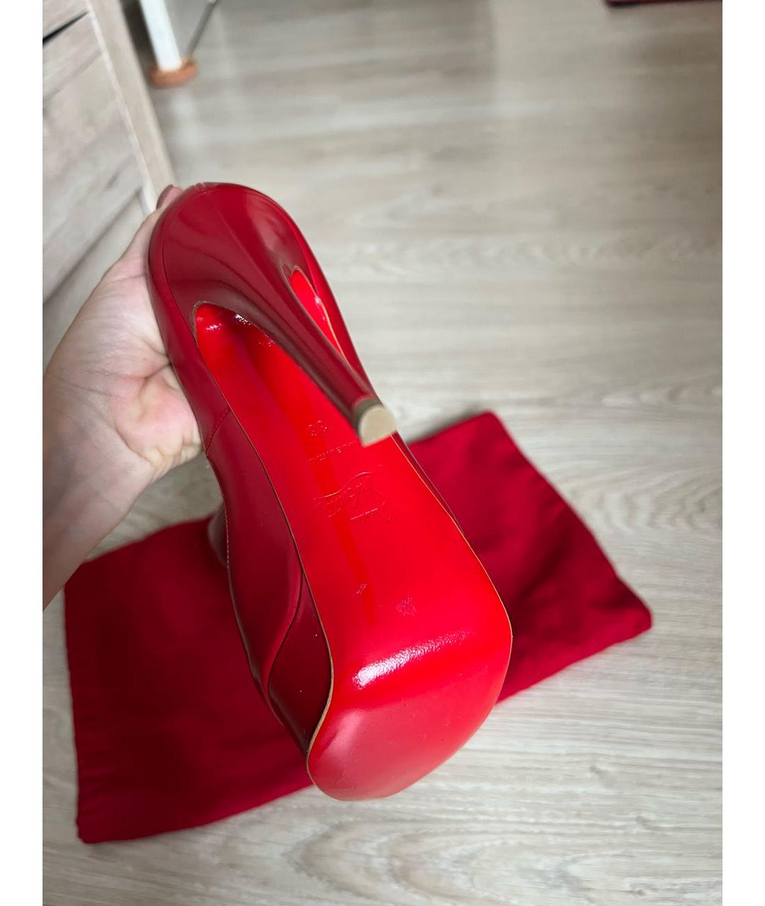 CHRISTIAN LOUBOUTIN Бордовые кожаные туфли, фото 5
