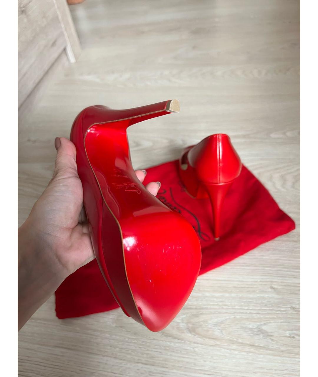 CHRISTIAN LOUBOUTIN Бордовые кожаные туфли, фото 6