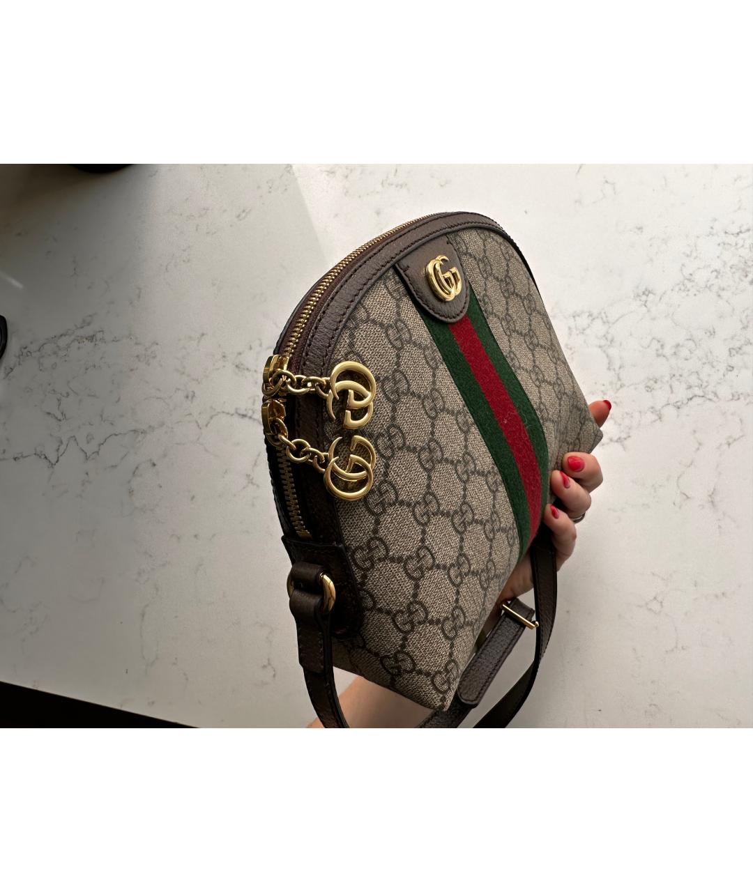 GUCCI Бежевая тканевая сумка через плечо, фото 4