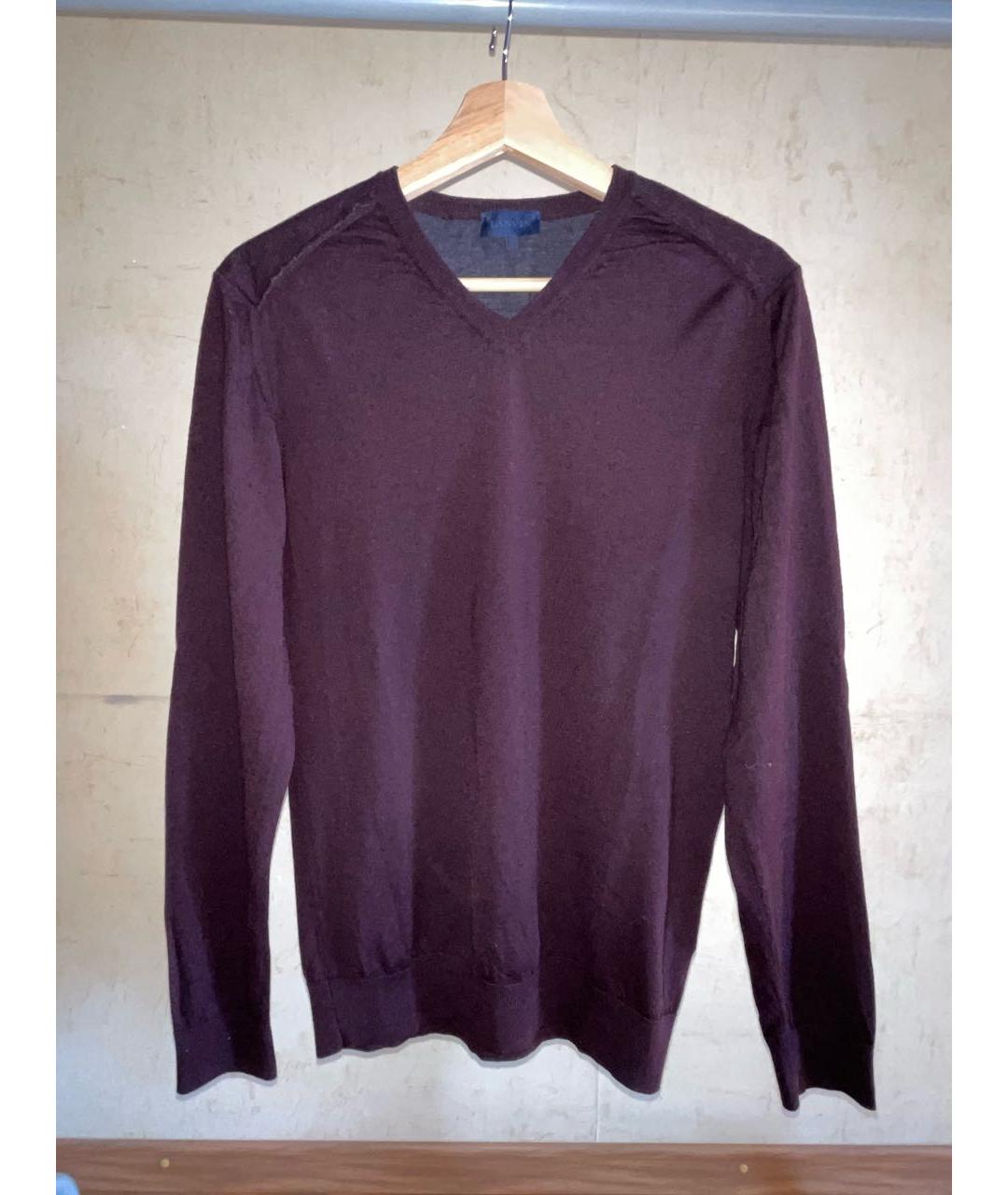 LANVIN Фиолетовый шерстяной джемпер / свитер, фото 6