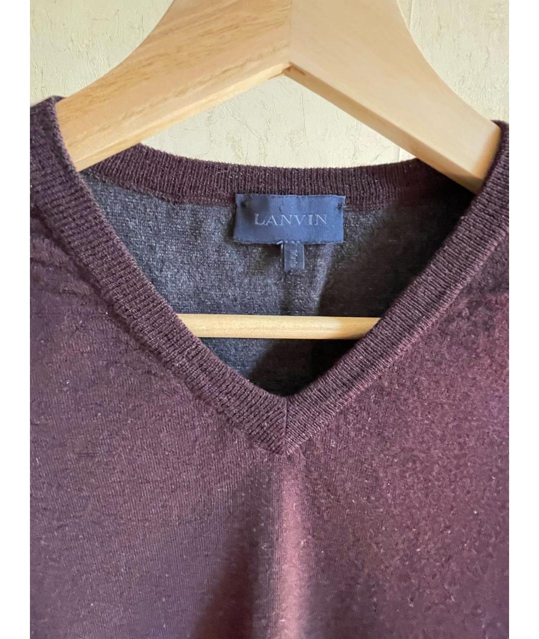 LANVIN Фиолетовый шерстяной джемпер / свитер, фото 3