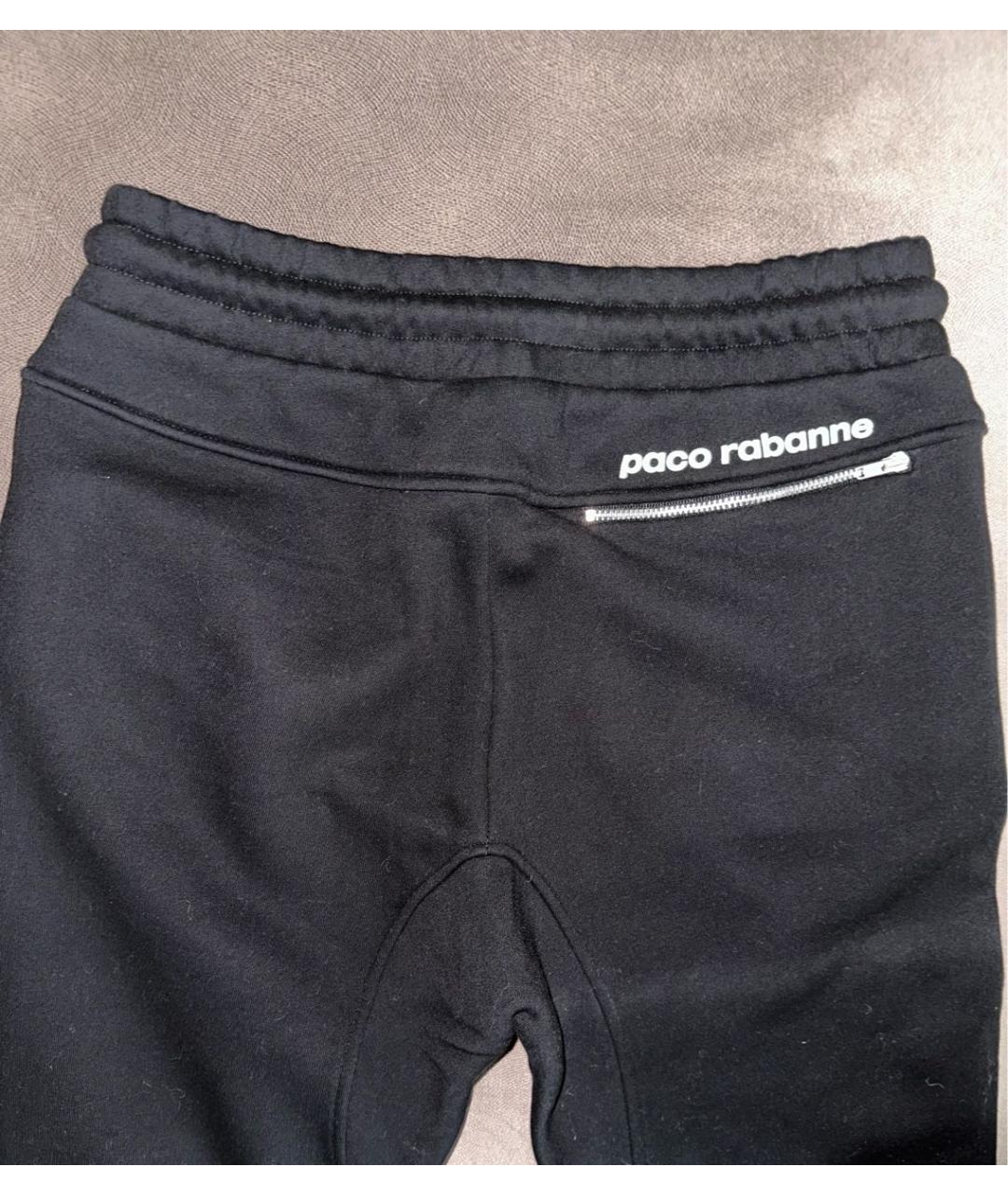 PACO RABANNE Черные хлопковые спортивные брюки и шорты, фото 3
