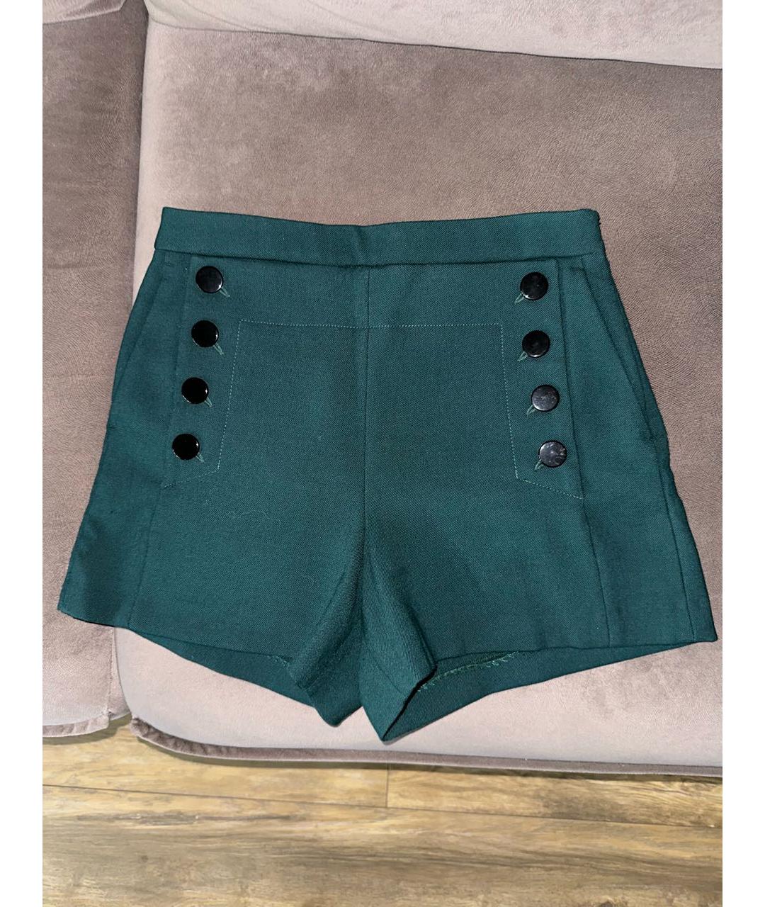 SANDRO Зеленые полиэстеровые шорты, фото 5
