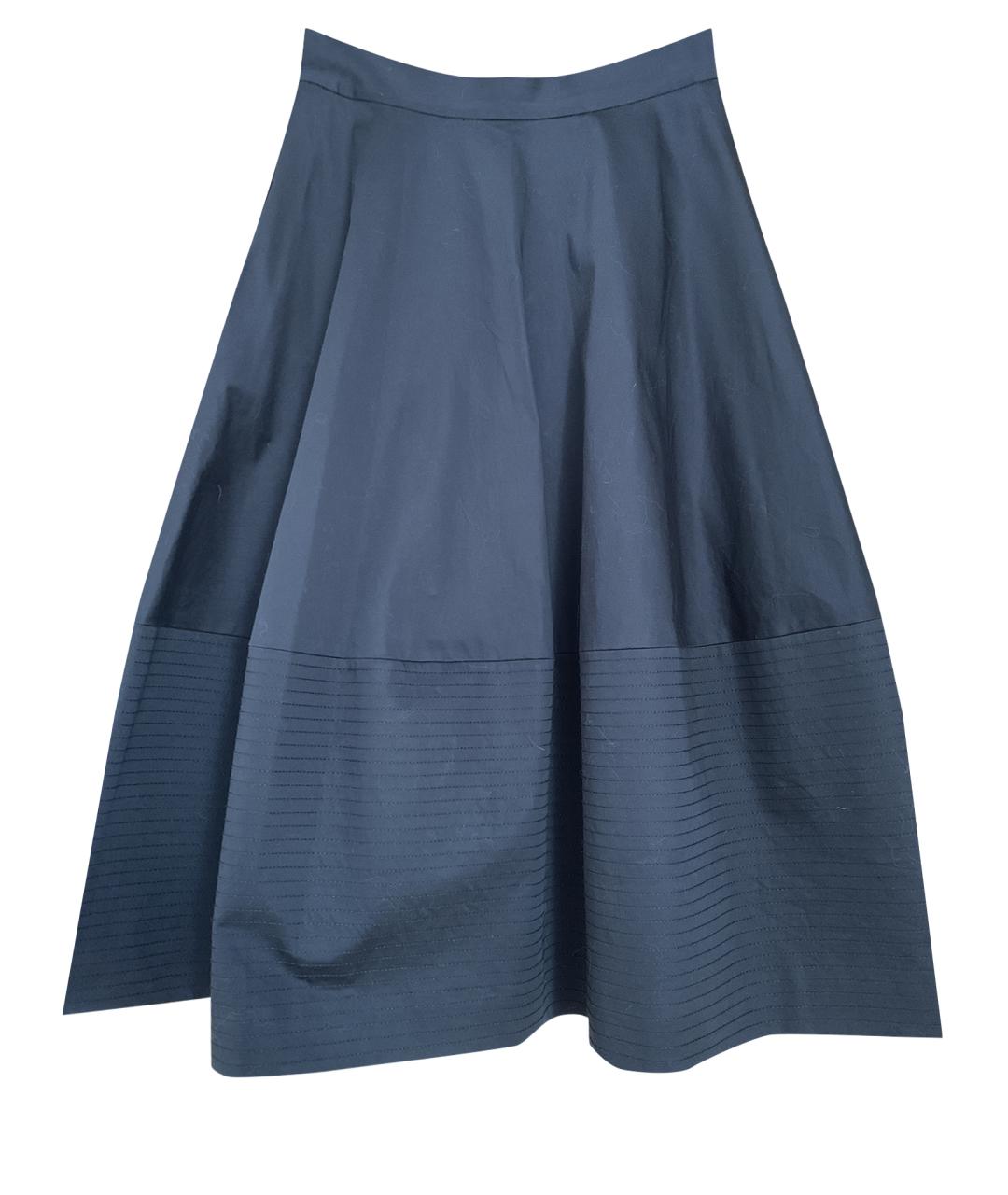 COS Антрацитовая хлопко-эластановая юбка миди, фото 1