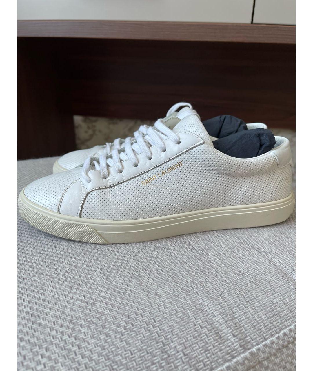 SAINT LAURENT Белые кожаные кеды, фото 5
