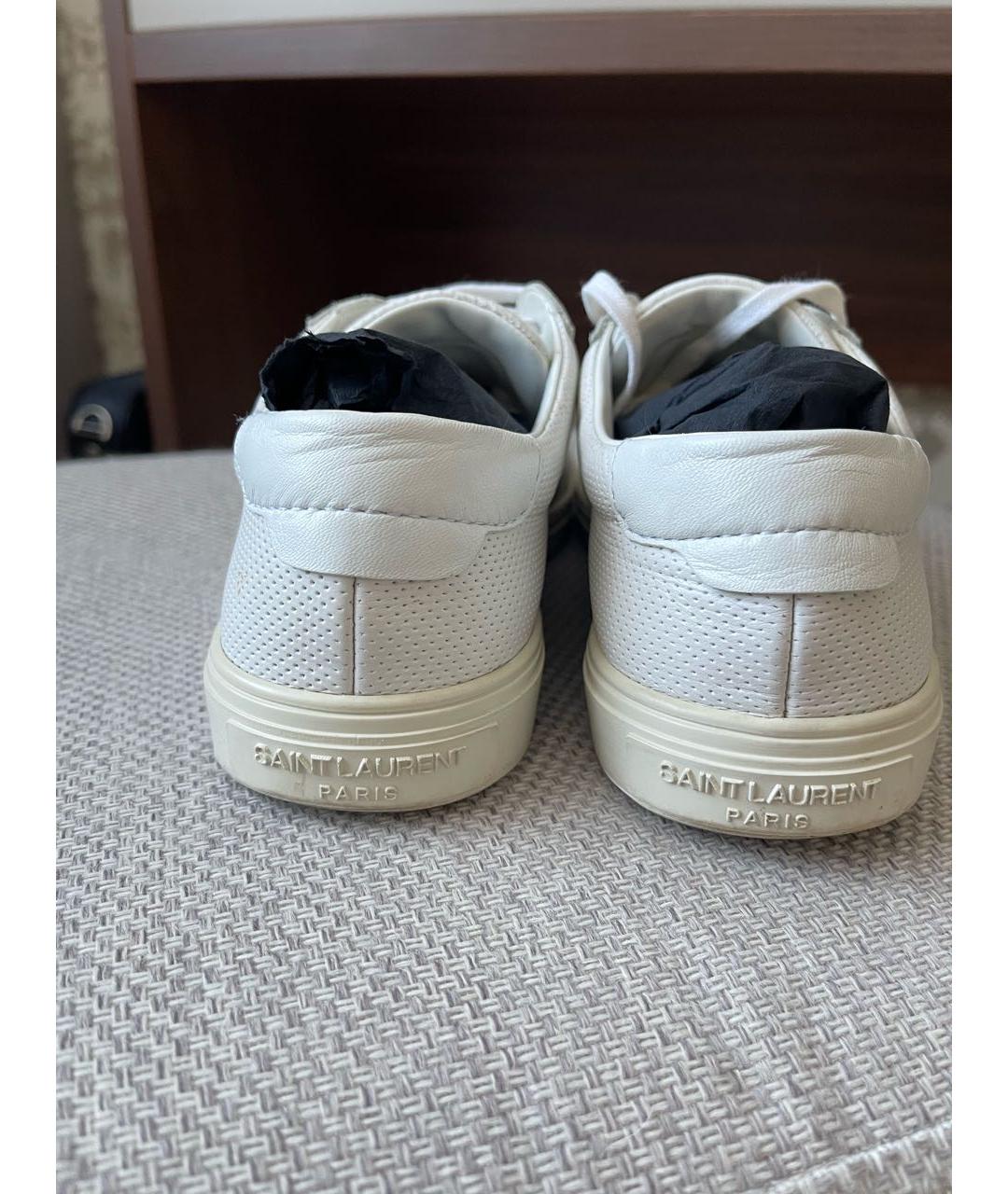 SAINT LAURENT Белые кожаные кеды, фото 4
